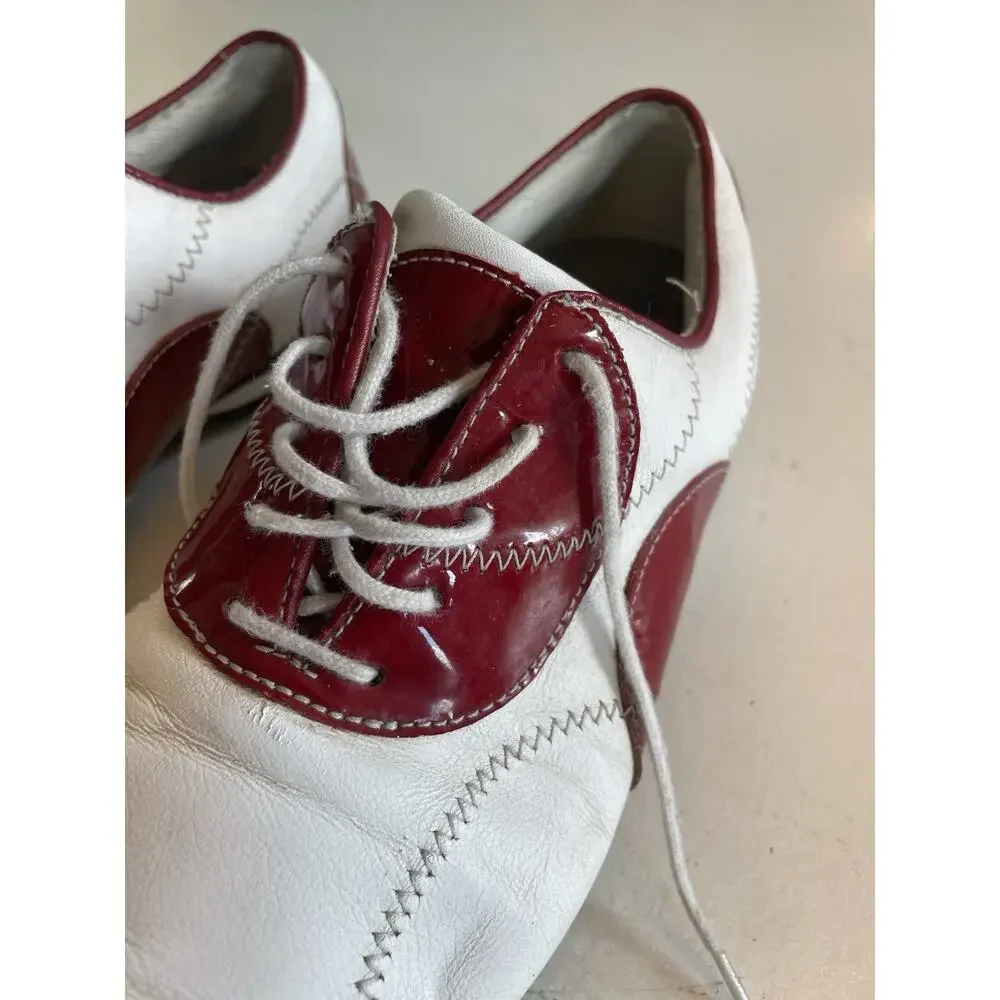 FootJoy Women's Size 9 M LoPro Soft Spike Red White Leather Golf Shoes 97133